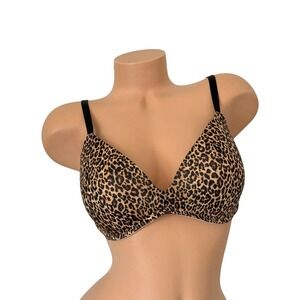 VICTORIA'S SECRET 36D The T-Shirt Wireless Padded Push Up Bra Leopard No Wire